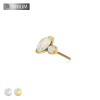 IMPLANT GRADE TITANIUM THREADLESS PUSH IN MARQUISE AND ROUND OPAL PAIR TOP PART
